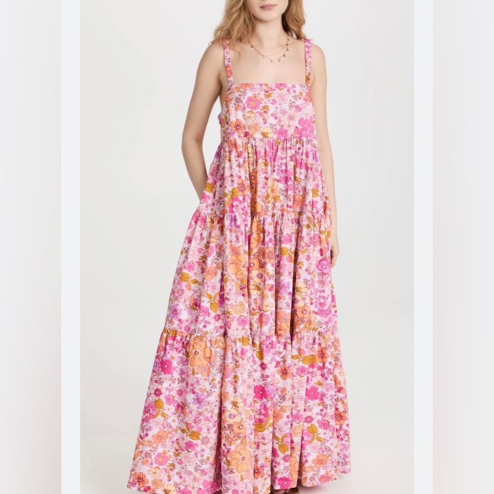 Free people pink floral maxi dress